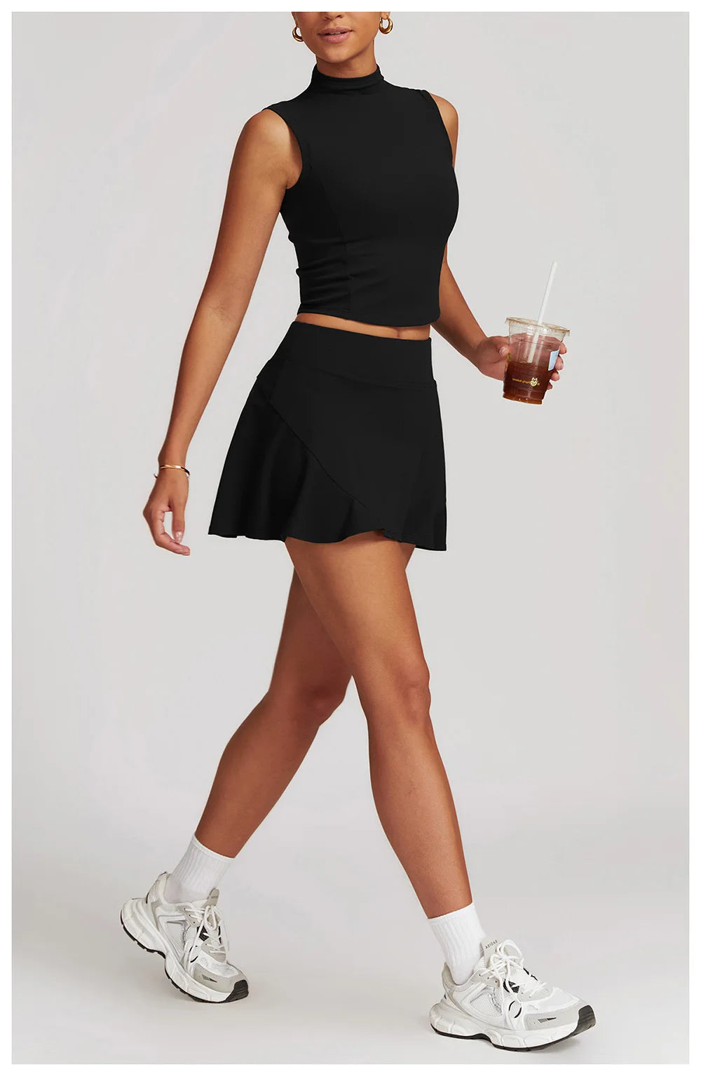 Tennis Skirt Leggings Tank Shorts Suit Yoga Gym Sets