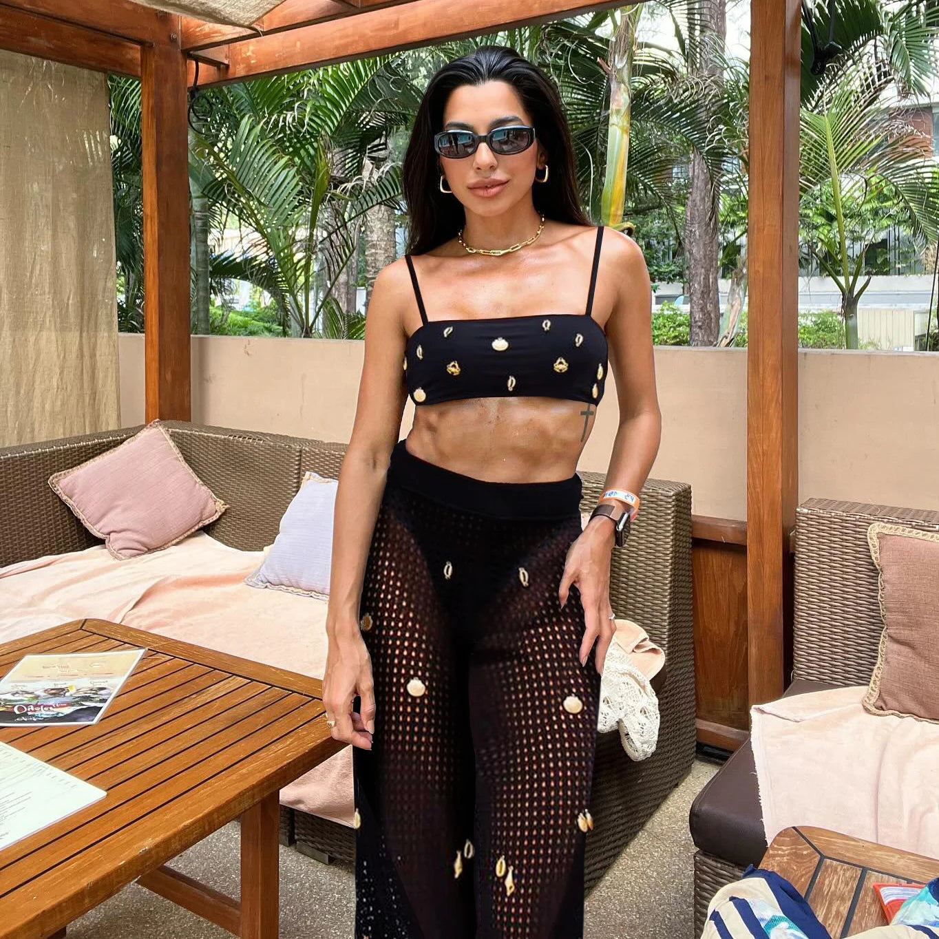 5 Pieces crochet black Bikini