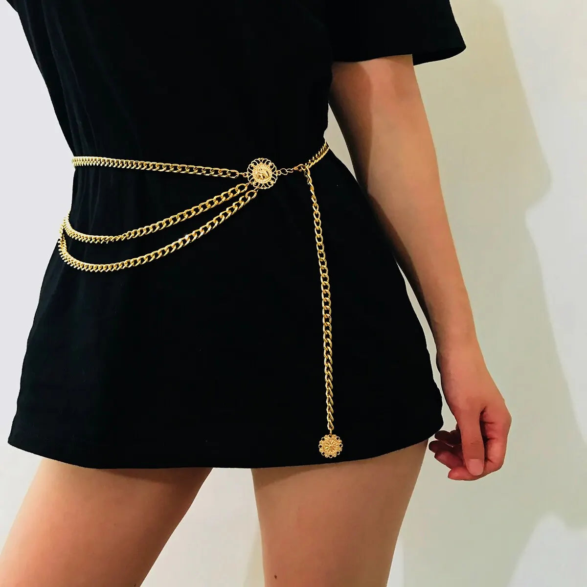 Boho Head Coin Tassel Pendant Waist Belly Belt Chain