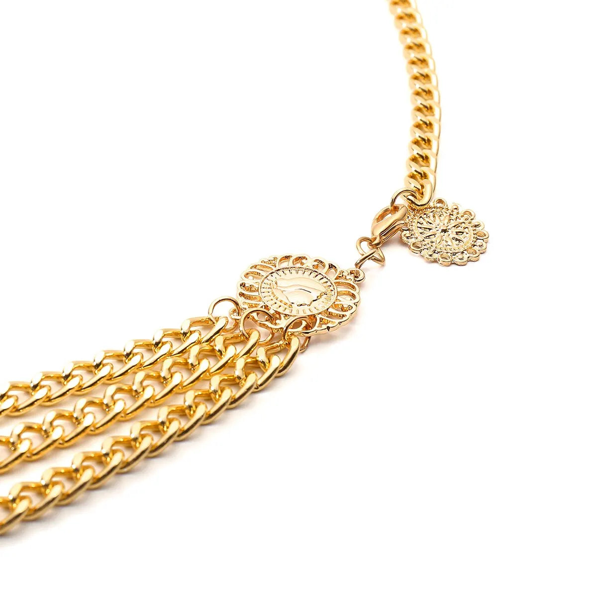 Boho Head Coin Tassel Pendant Waist Belly Belt Chain