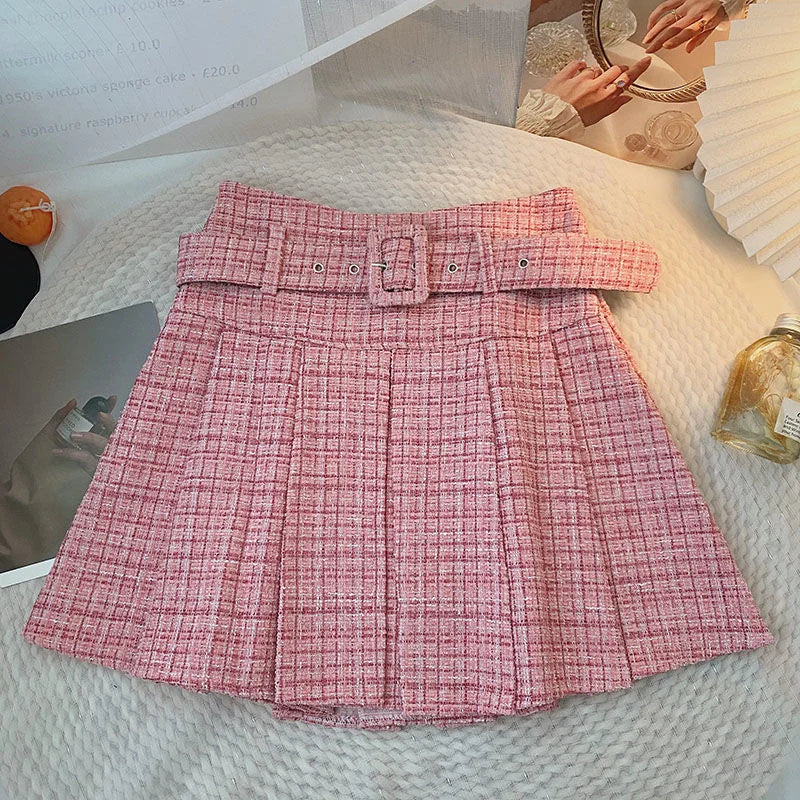 Pleated tweed Skirt