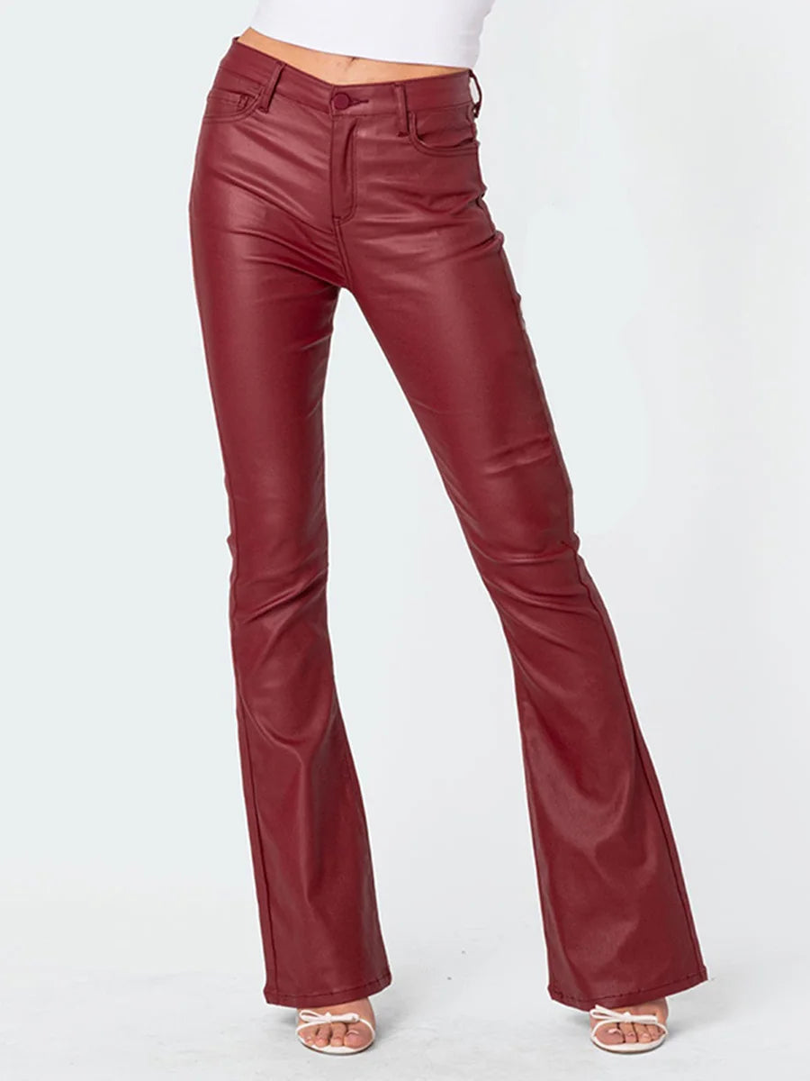 Faux Leather Flare Pants