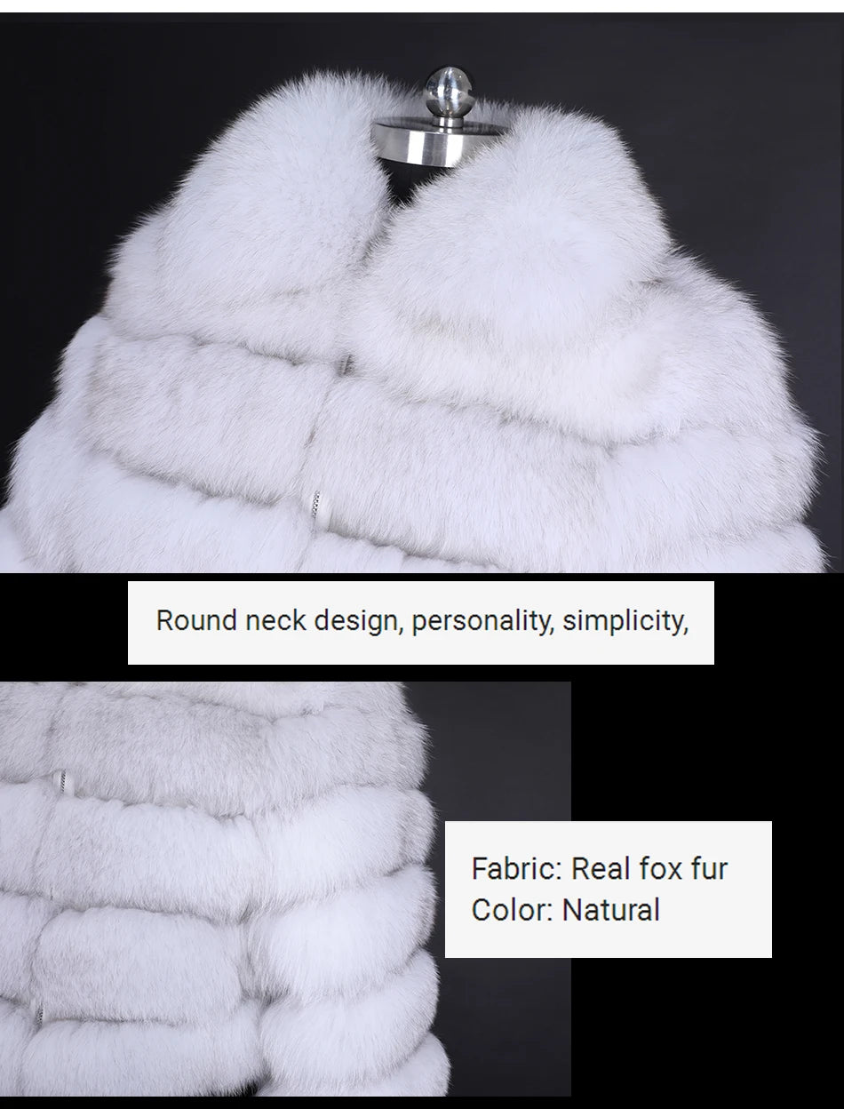 Women Winter Short collar Natural real Fox Fur