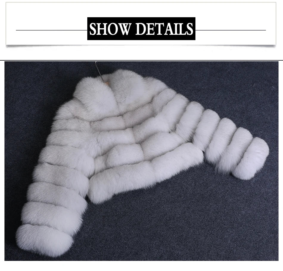 Women Winter Short collar Natural real Fox Fur