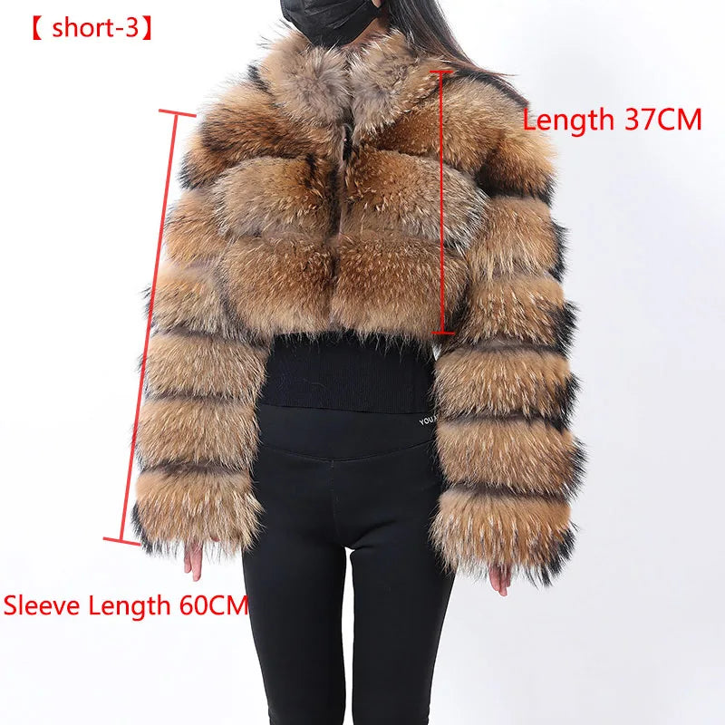 Women Winter Short collar Natural real Fox Fur