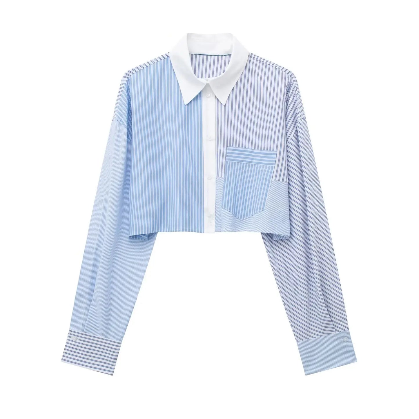 Striped Poplin Short Shirt Striped Poplin Shorts Set