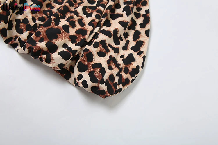 Strapless Dress Women Leopard Print