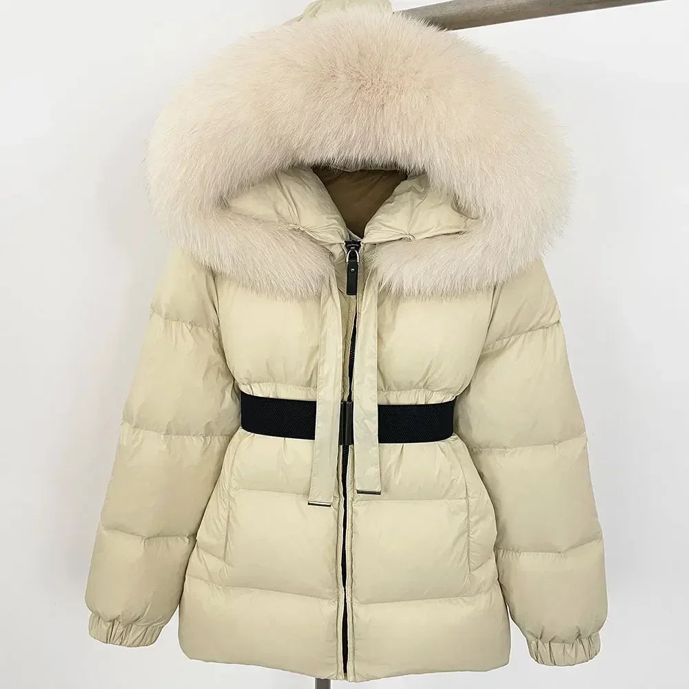 90% Duck Down Coat Female Winter Real Raccoon Fur Jacket