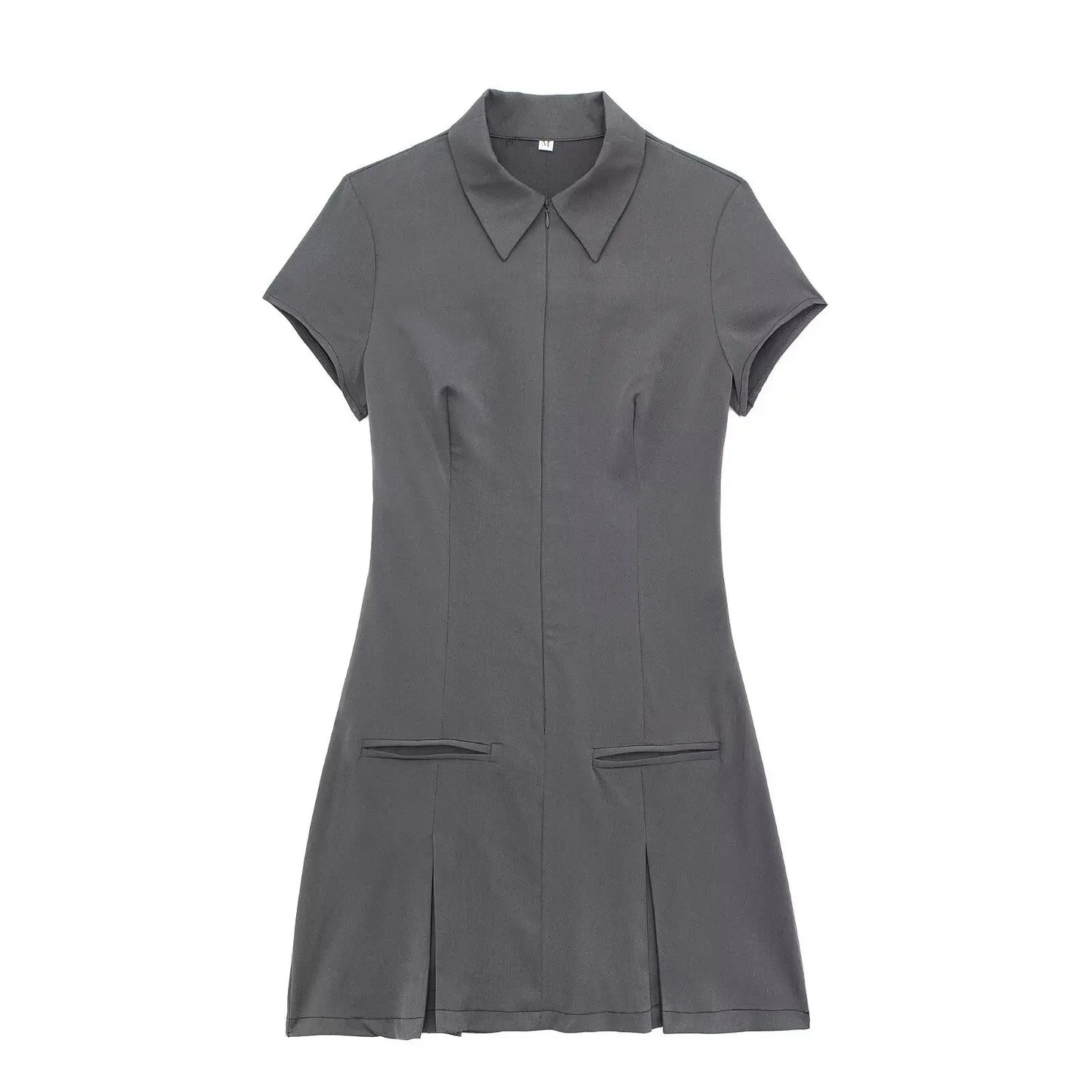 Shirt mini pleated dress