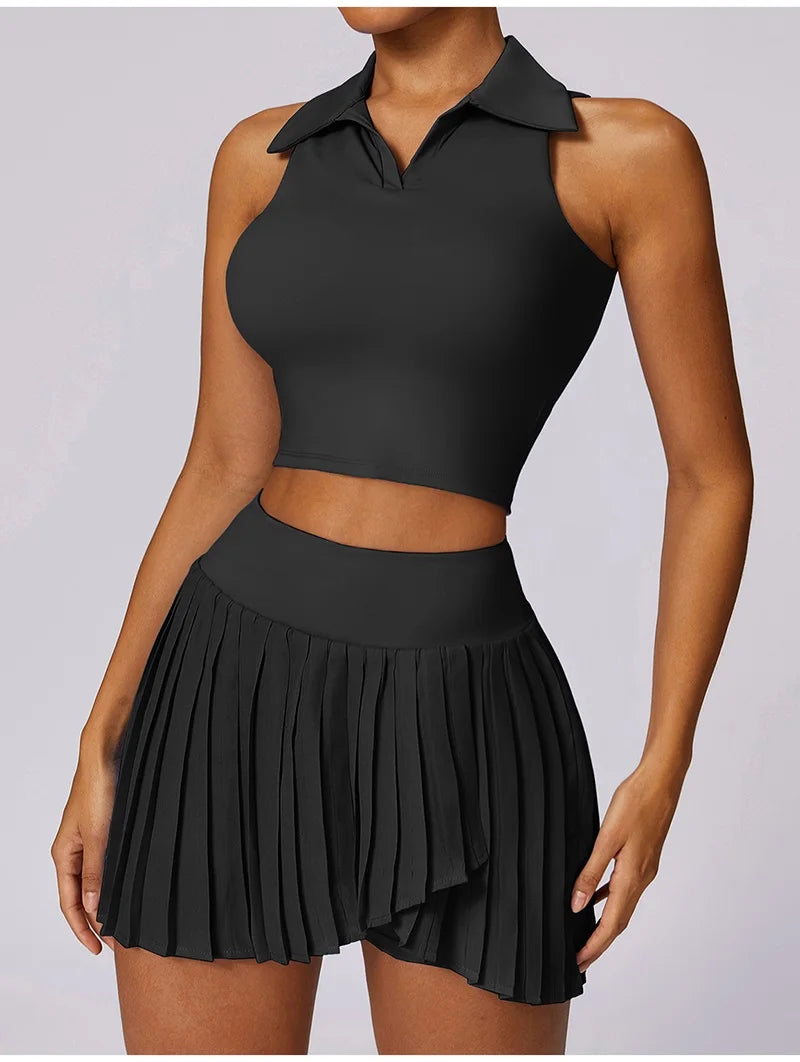 Two piece tennis skort outfit