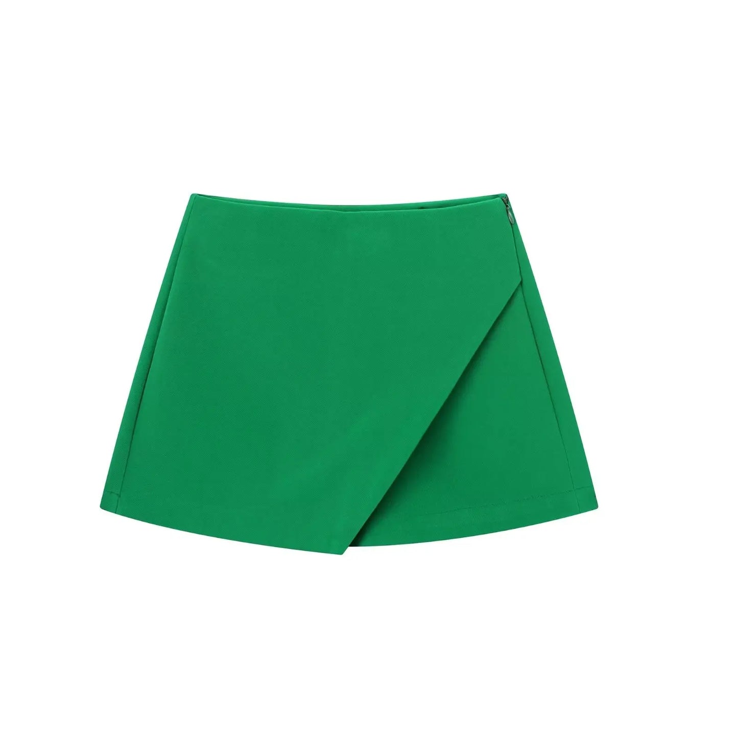 high waist solid skort