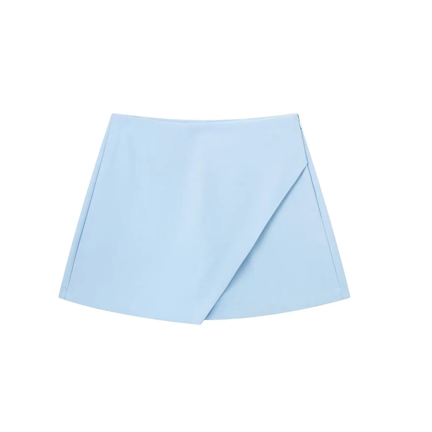 high waist solid skort