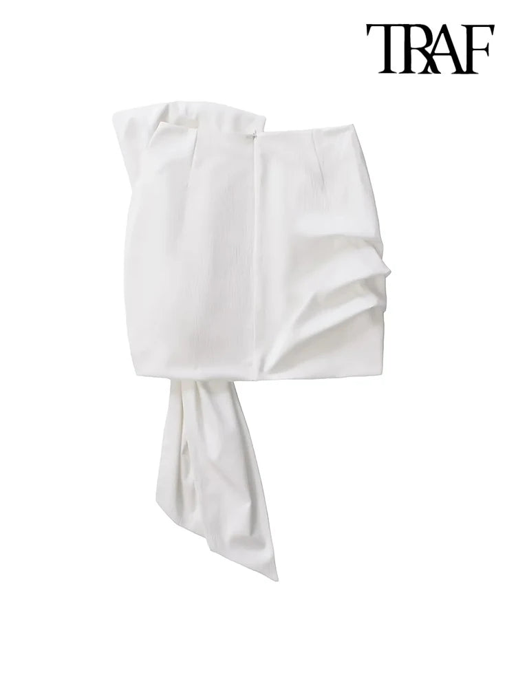 Women's Knotted Draped Mini Skirt