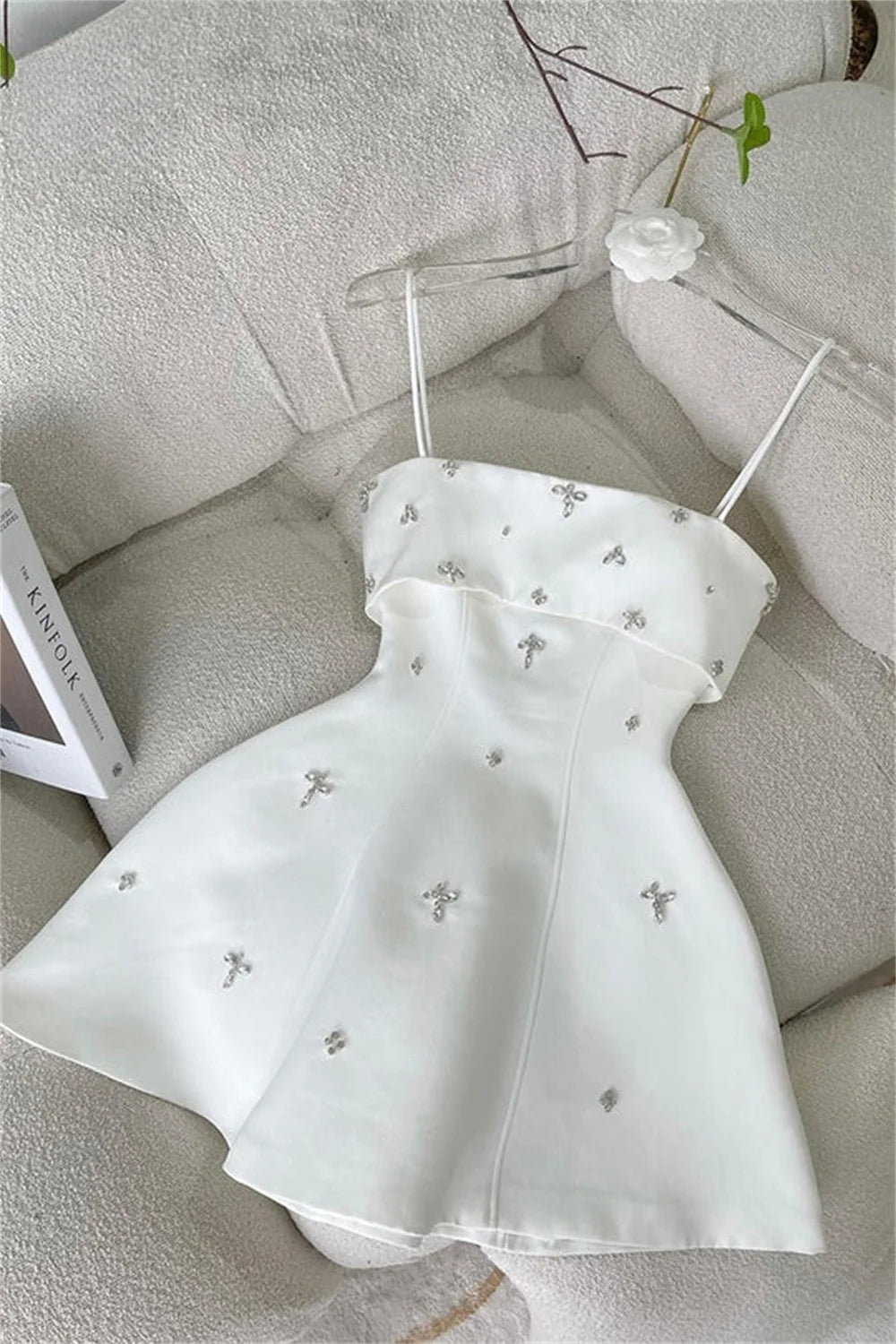 White Satin Mini dress