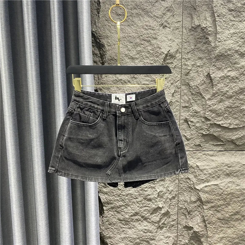 Denim womens skort