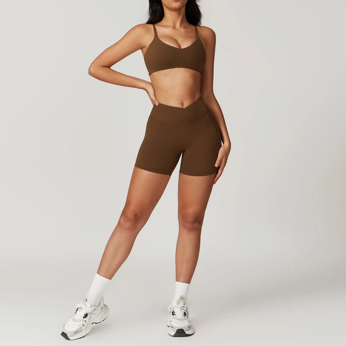 Two piece activewear flared bottom & shorts