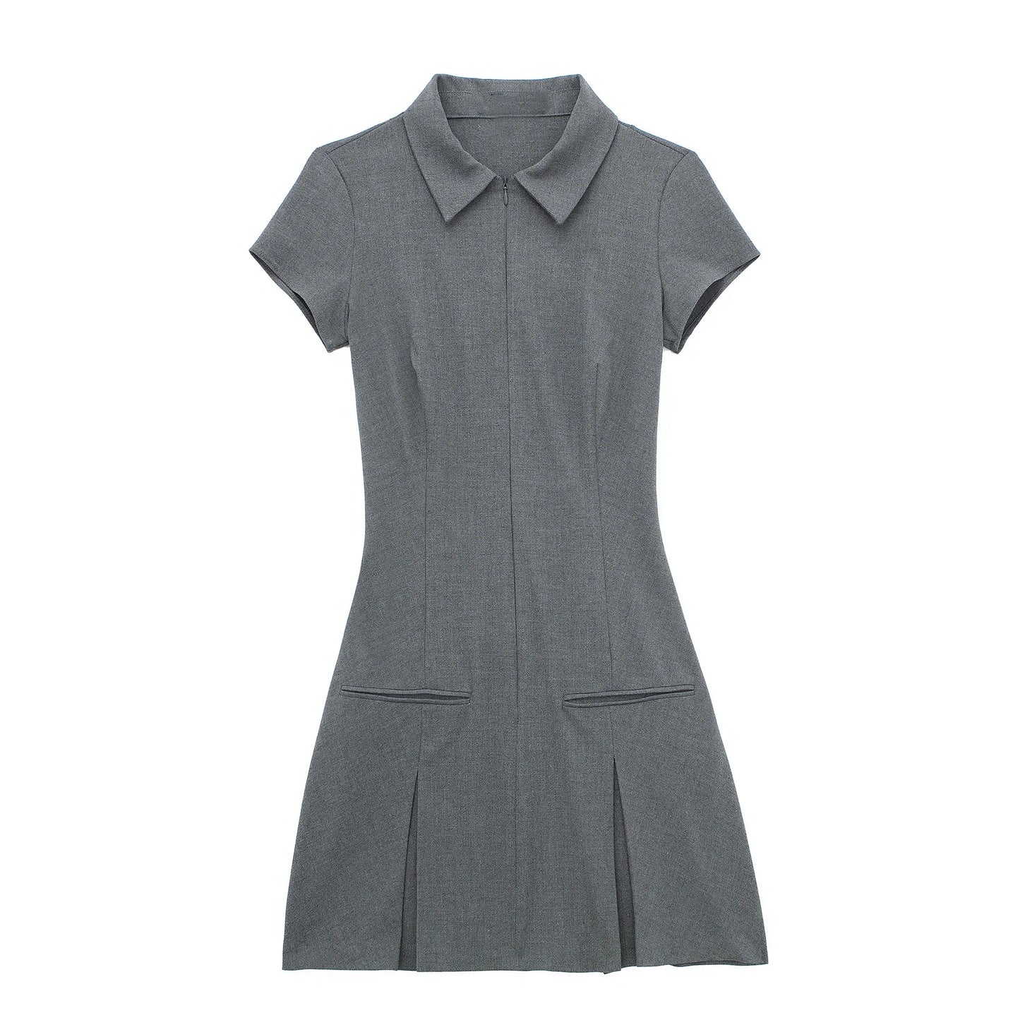 Shirt mini pleated dress