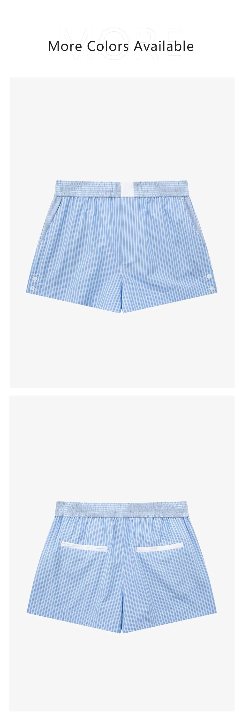 Striped Poplin Short Shirt Striped Poplin Shorts Set