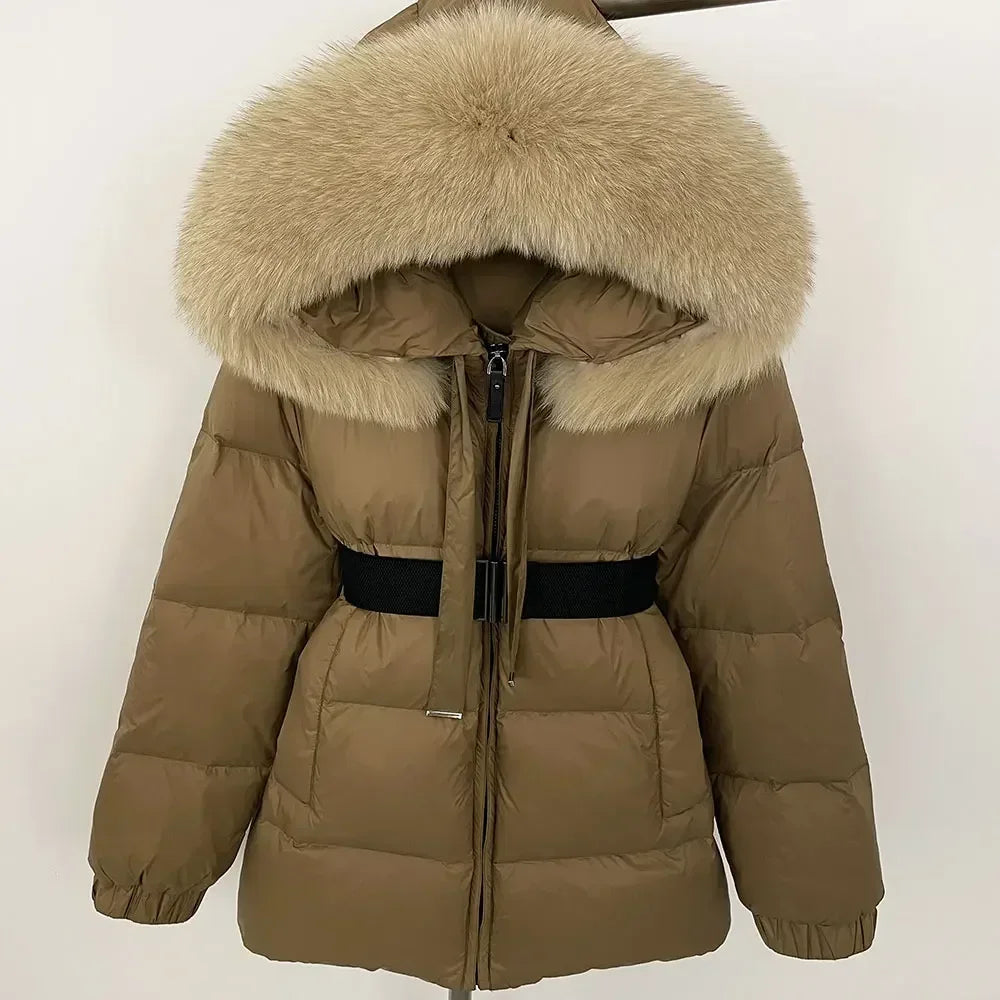 90% Duck Down Coat Female Winter Real Raccoon Fur Jacket