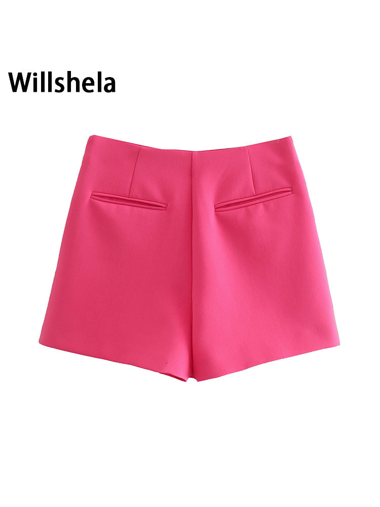 high waist solid skort