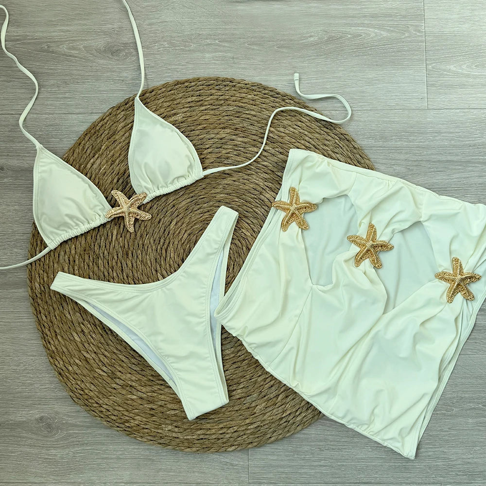 star fish 3 piece bikini set