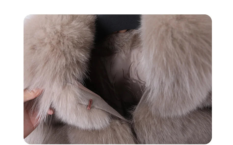 Women Winter Short collar Natural real Fox Fur