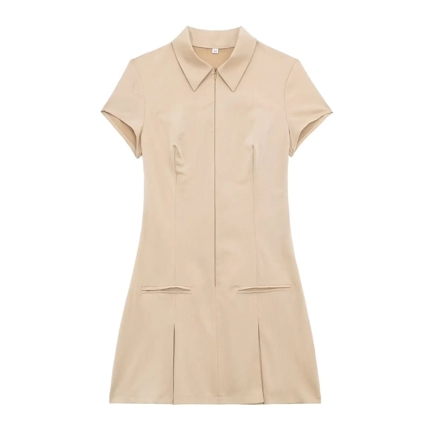 Shirt mini pleated dress