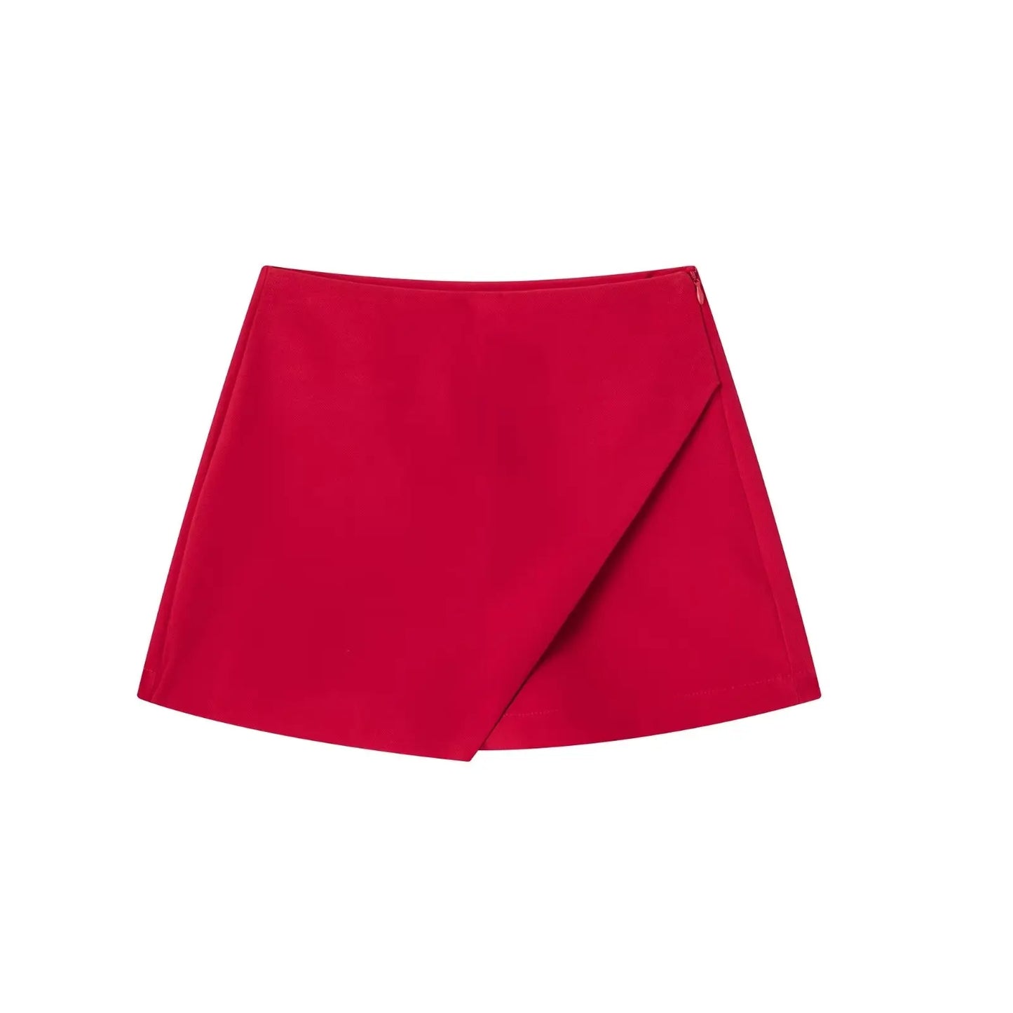 high waist solid skort