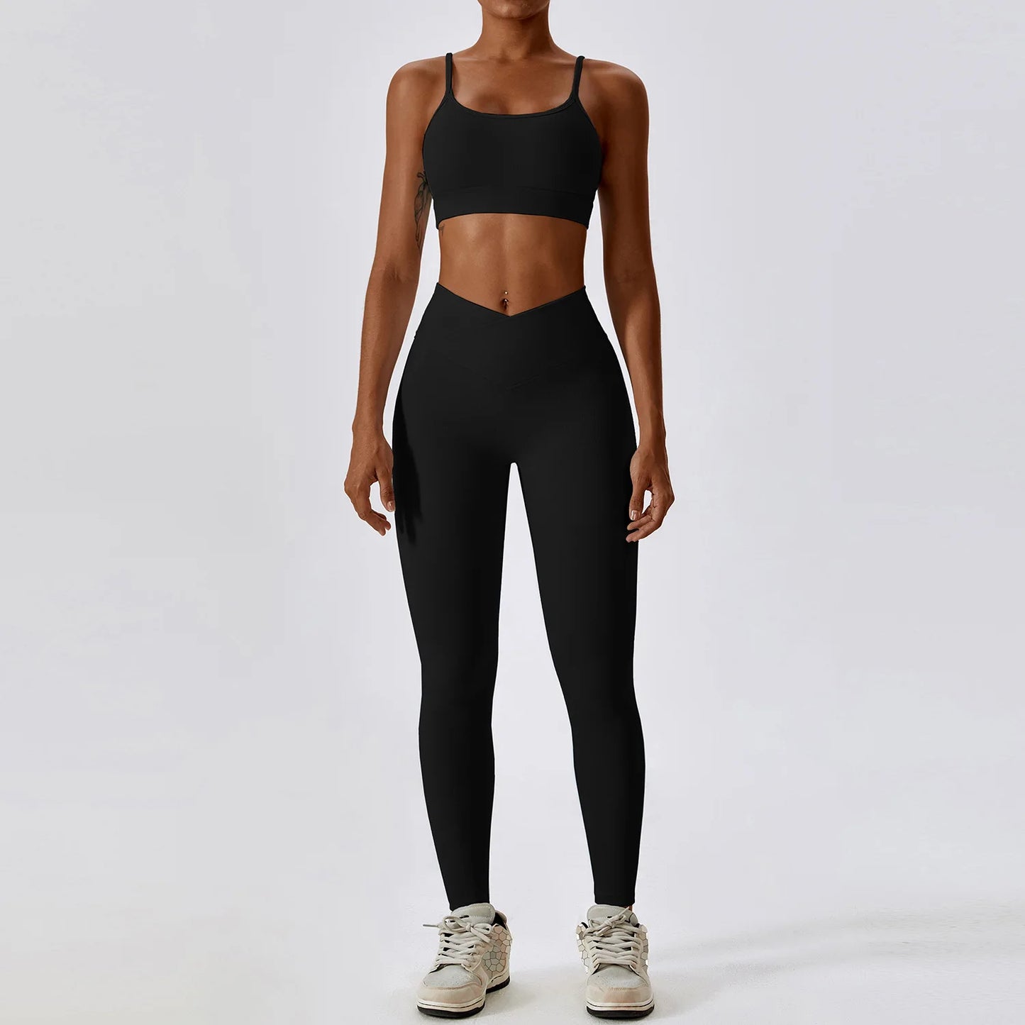 Rib Tracksuits Sports Bra Gym Leggings Sports Suits