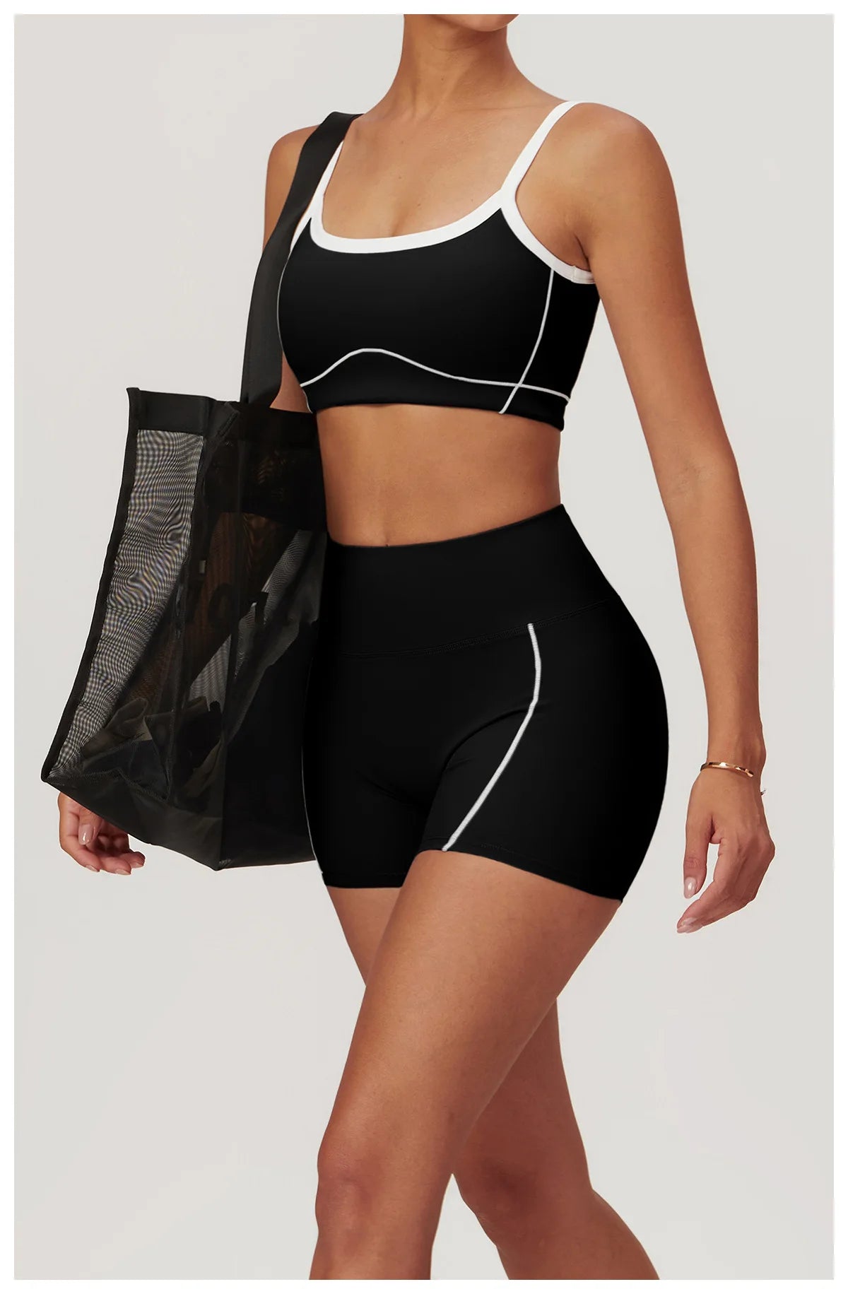 Two piece contrast colour activewear