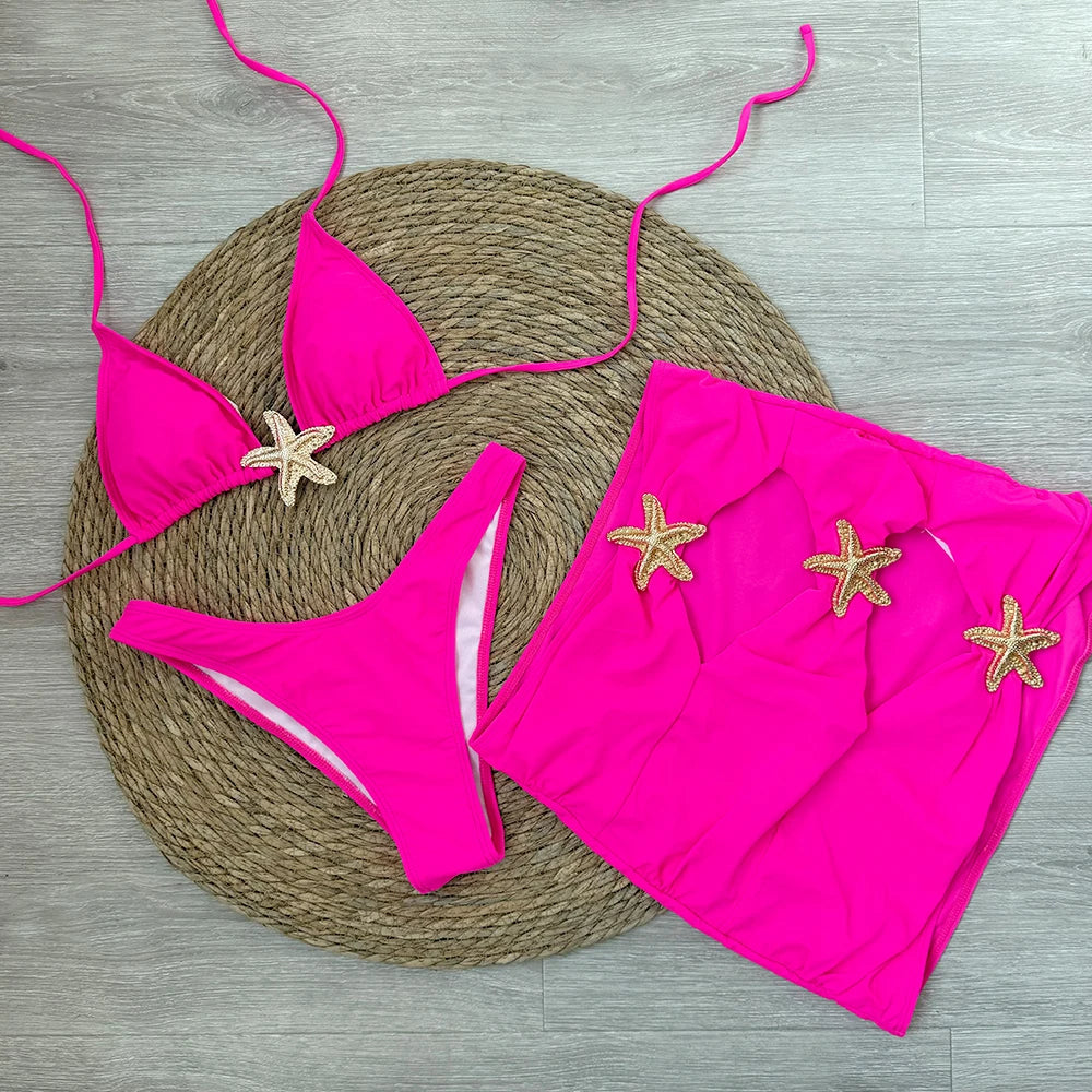 star fish 3 piece bikini set