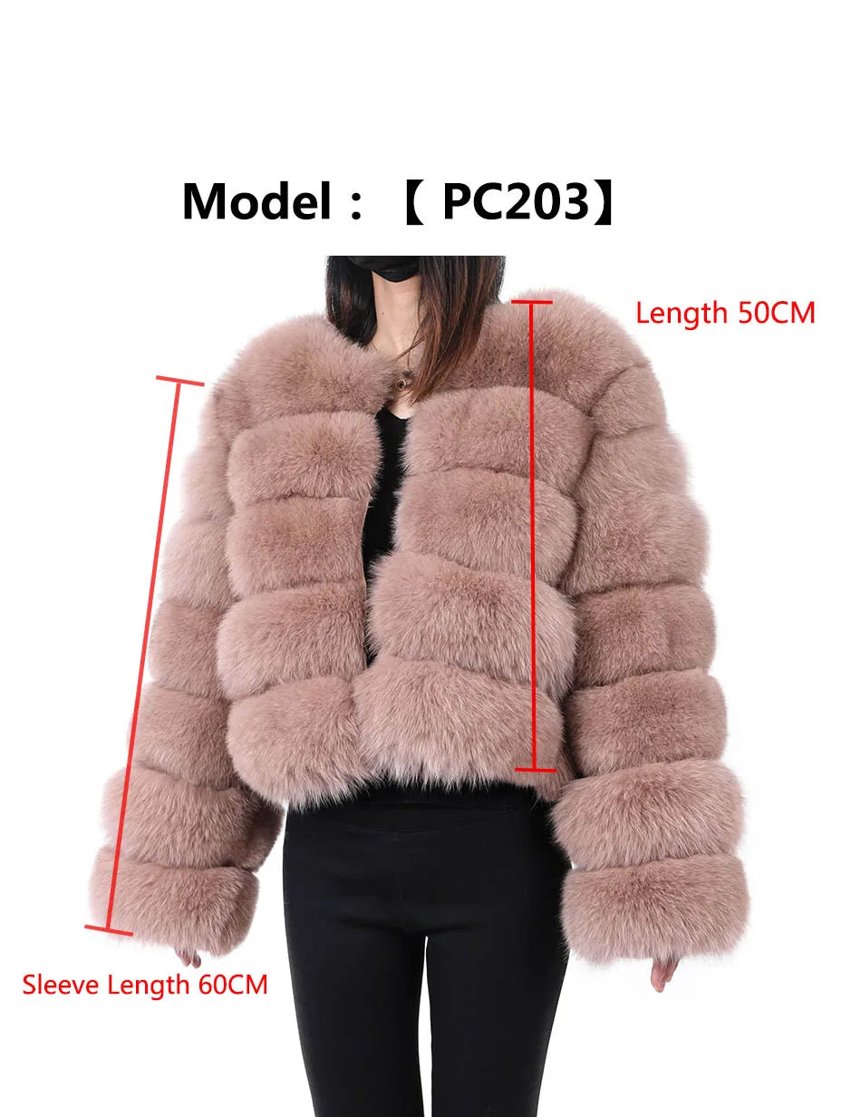 Women Winter Short collar Natural real Fox Fur