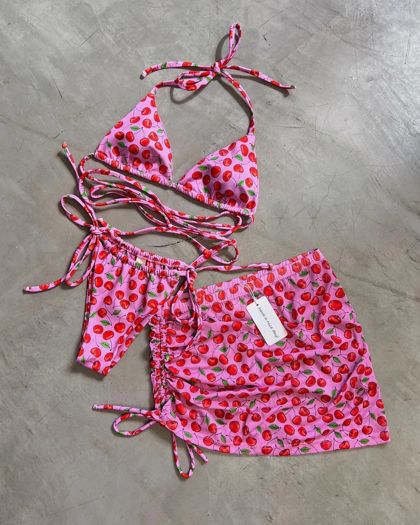 3 Pieces Bikini Set With Mini Skirt