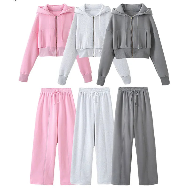 Womens wide leg tube top tracksuit