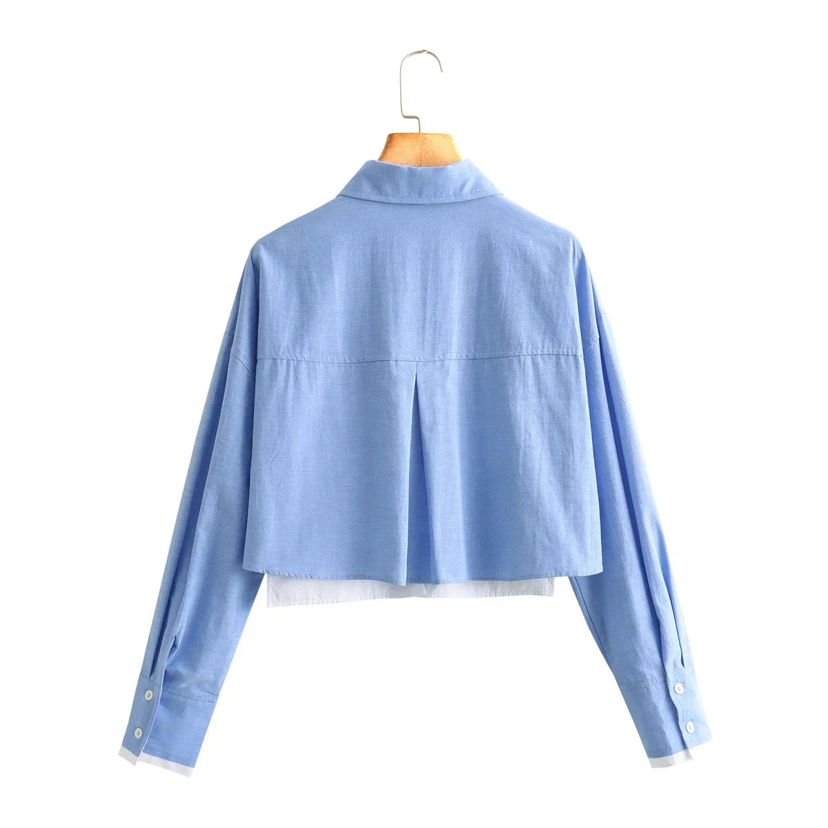 cropped Blouse Shirt Women Long Sleeve