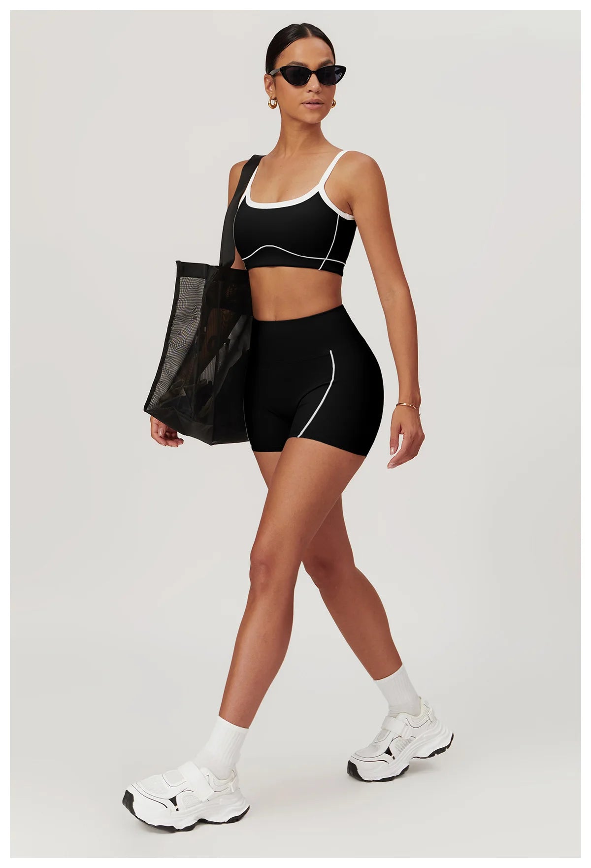 Two piece contrast colour activewear