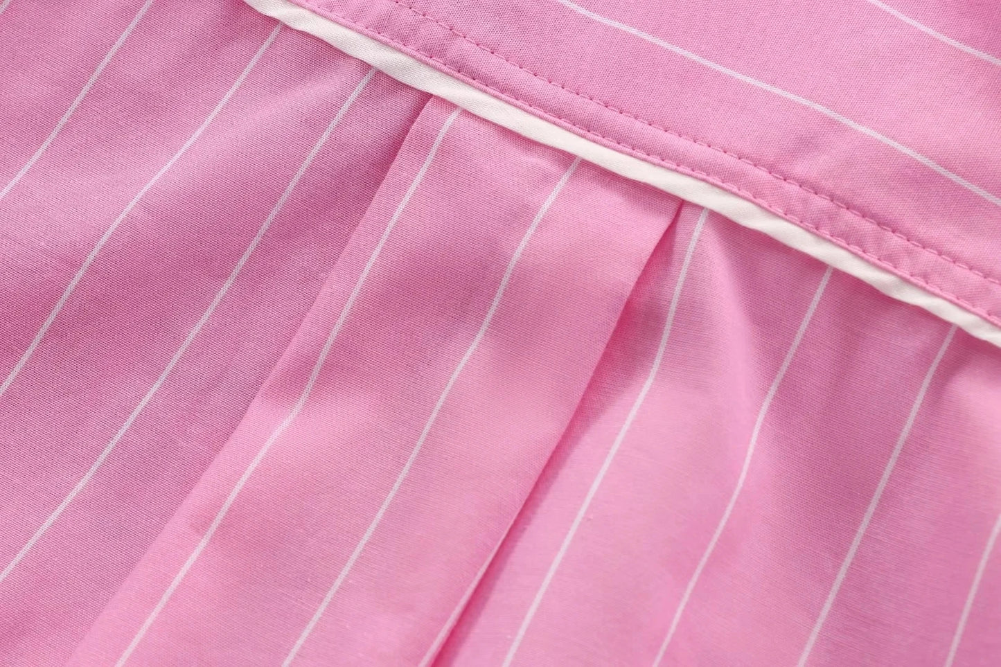 Sweet Pink Stripe Blouse Pant Sets