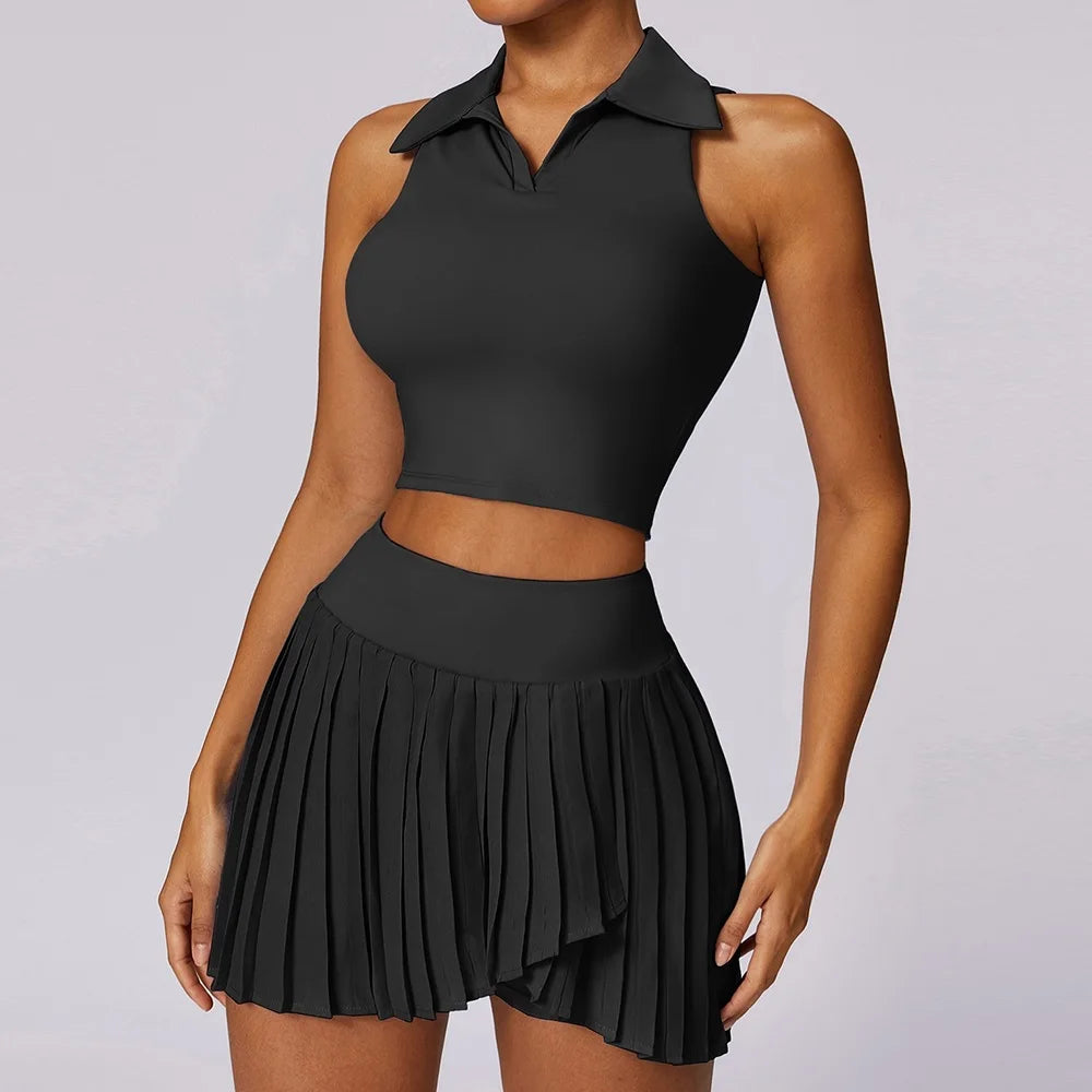 Two piece tennis skort outfit