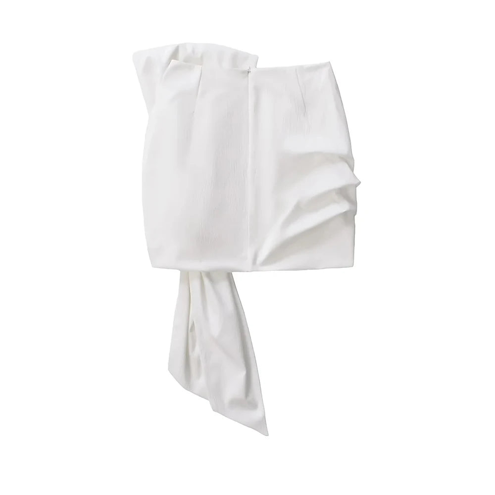 Women's Knotted Draped Mini Skirt