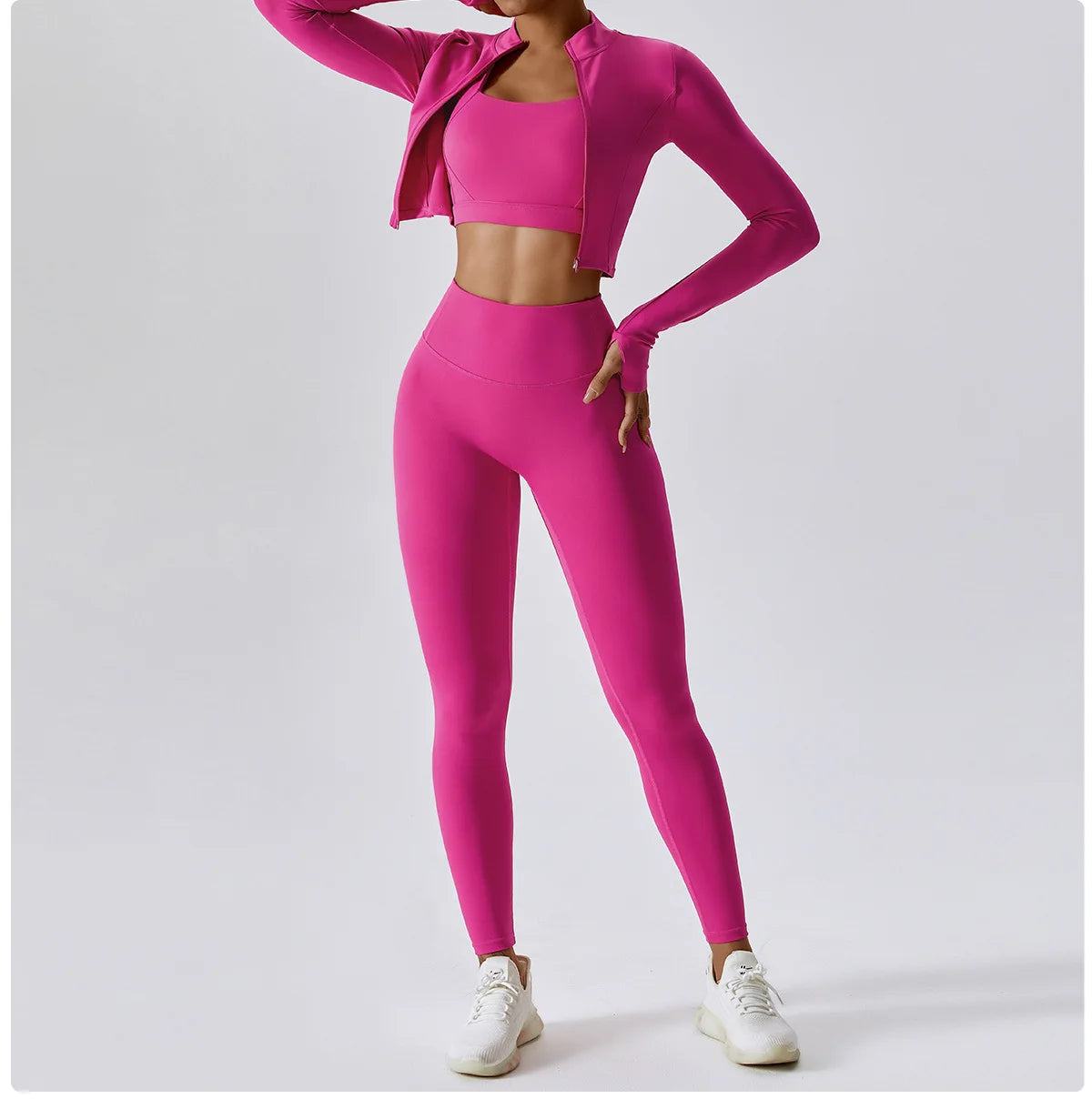 Active Wear 3 Pieces Workout Clothes For Women