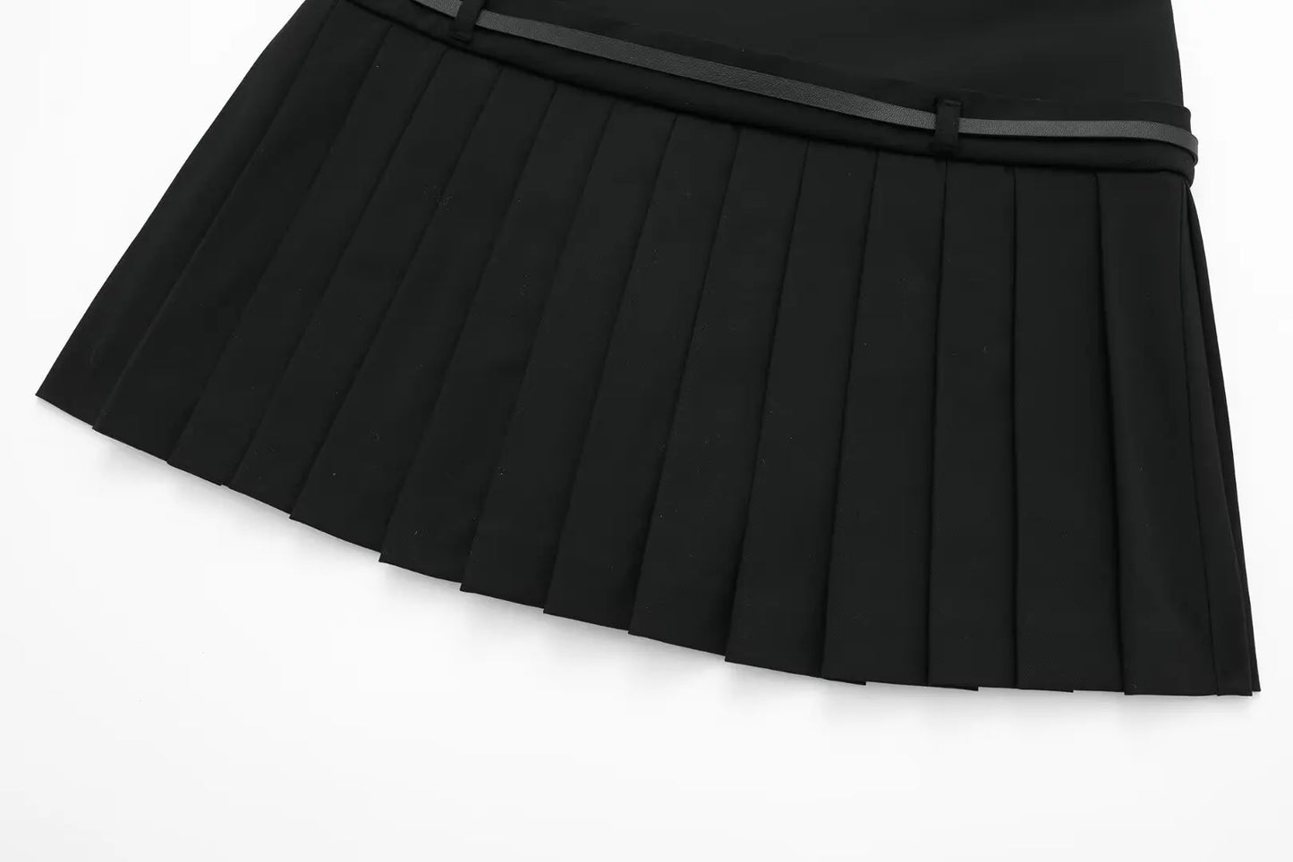 Box Pleated belted Mini Skirts