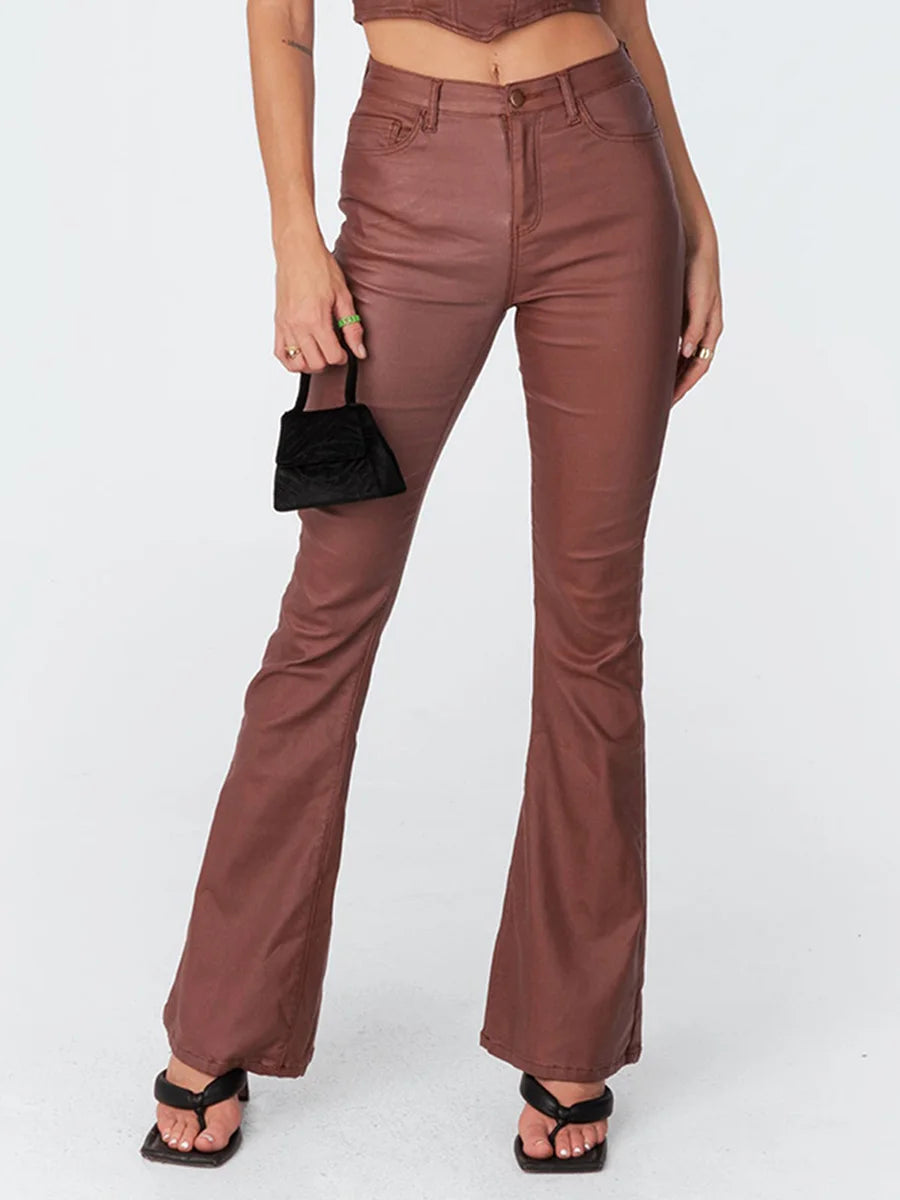 Faux Leather Flare Pants