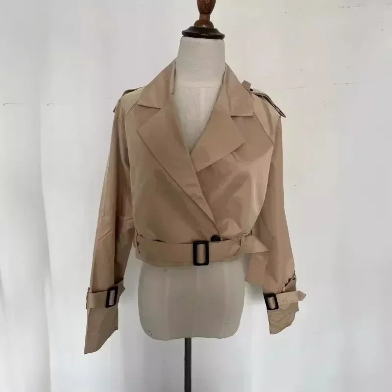 Belt Cropped Trench coat