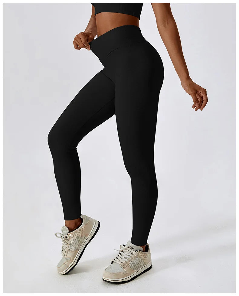 Rib Tracksuits Sports Bra Gym Leggings Sports Suits