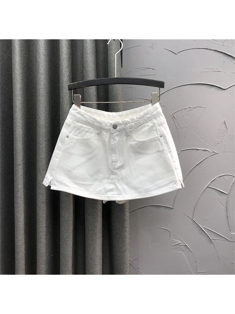 Denim womens skort