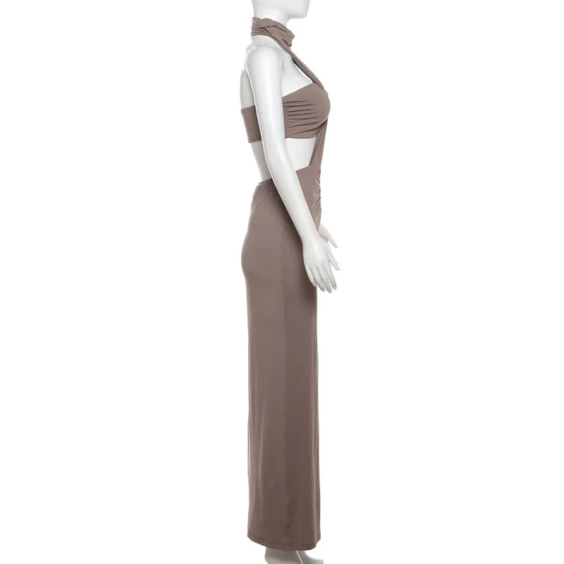 cutout womens maxi dress