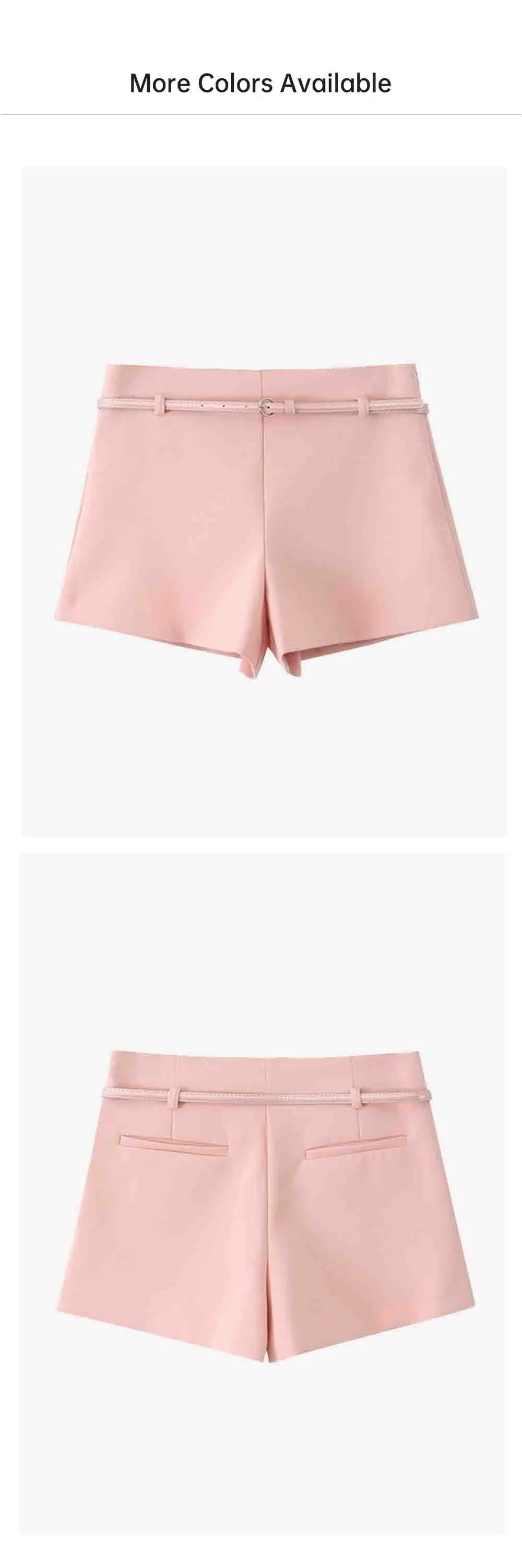 Pink belted Two piece shorts and belted shorts