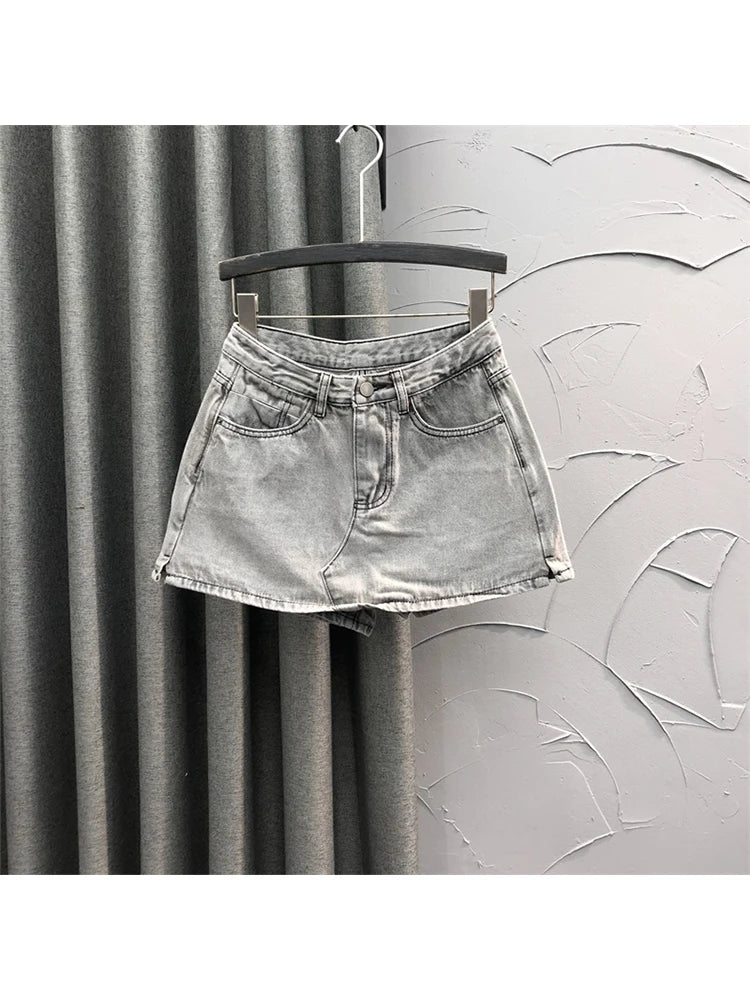 Denim womens skort