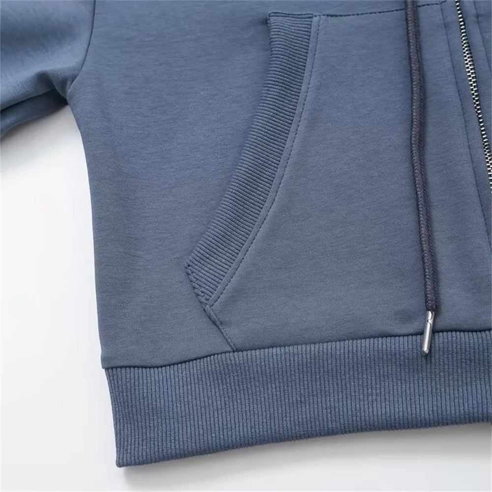 Casual flared leg hooded jumper tracksuit