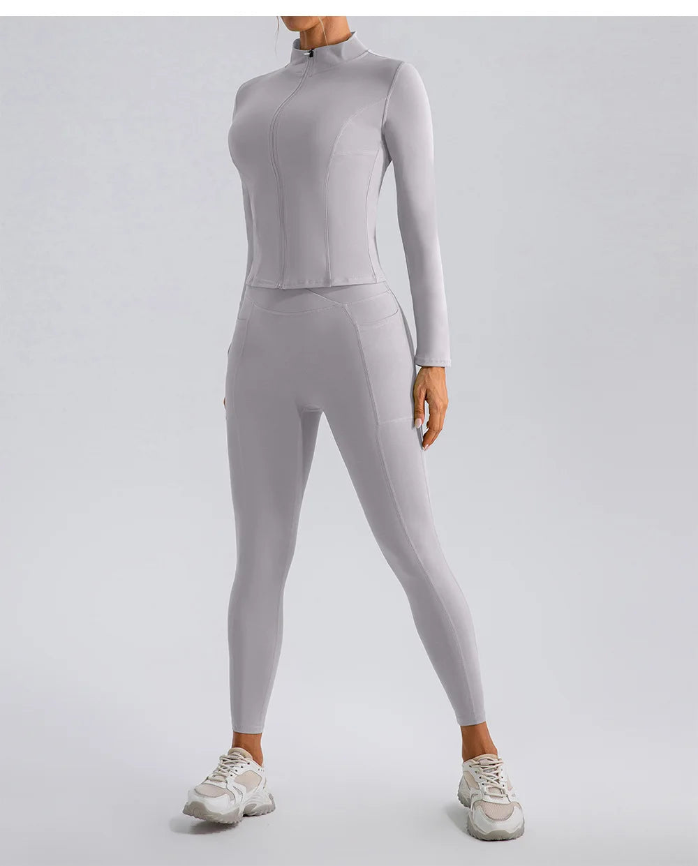 Gymwear leggings and zip top